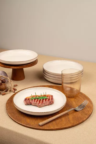 Moderna 6-delige  cm platte bord kaneel