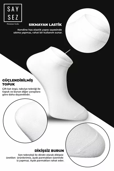 الخيزران الجوارب النسائية جوارب بيضاء سادة سلس بريميوم محاصر 6 قطع