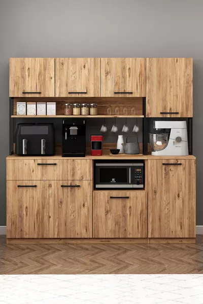 Ervin Airfry Cabinet eb Atlantic Pine Multi-Purpose 3-Door Coffee Corner Multi-Purpose Tall Cabinet