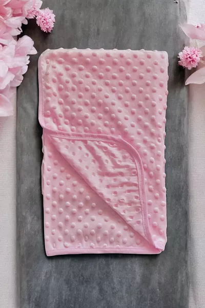 Бебешко одеяло Nohut, еднослойно памучно, тънко, за сезон, розово