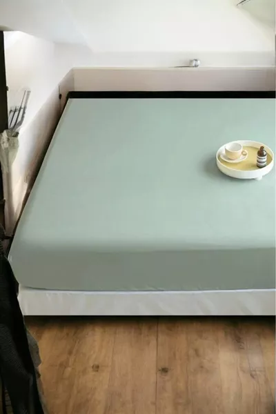 Moonline Памучен Долен Чаршаф с Ластик, Батал Размер