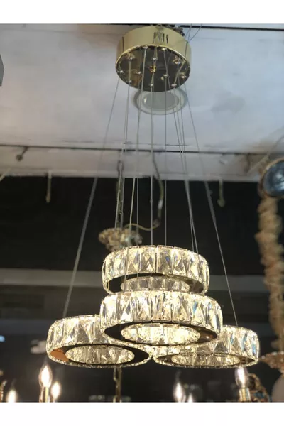 Plaque with Crystal Stone Embellishment  Yellow Stainless Steel with LED