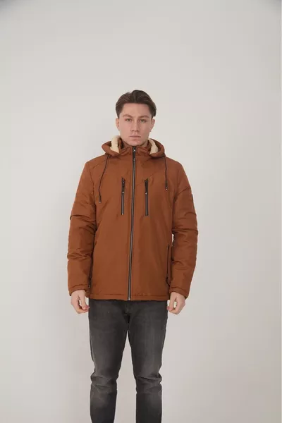 معطف مبطن بالفرو للشتاء