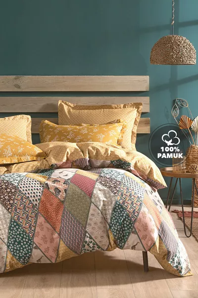 Astrid Set Copripiumino Singolo in Ranforce - Senape