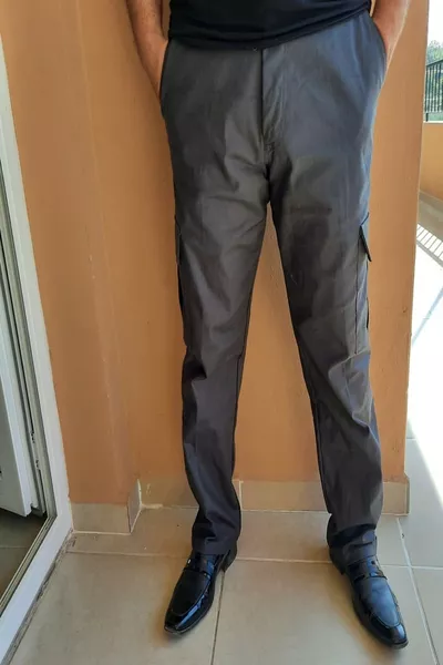 Herren Leinenhose mit Kängurutaschen