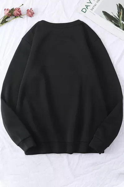 للجنسين الجمجمة الدببة المطبوعة طاقم الرقبة قميص من النوع الثقيل