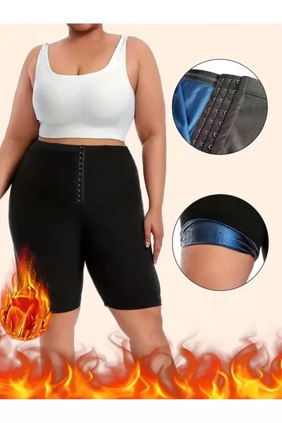 Thermal High-Waist Extra Sweat-Inducing Thermal Shorts with Panels, 3-Level Thermal Corset Shorts