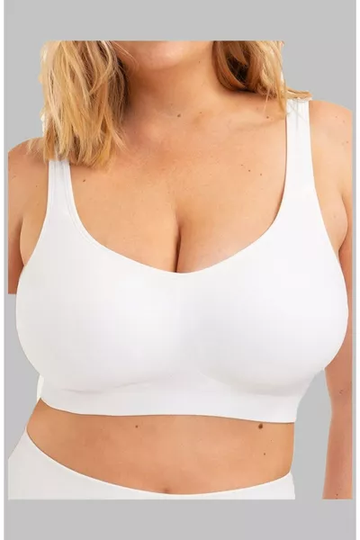 Reggiseno con spalline larghe Panax, modellante, antirilassamento e sostenitivo, con imbottitura, colore bianco