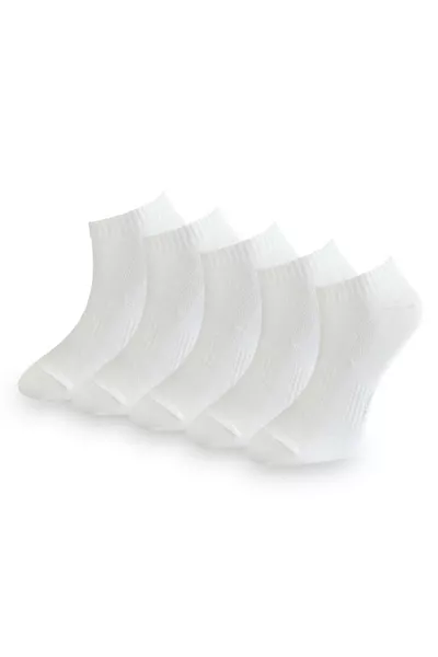 Pamuklu Kısa Çorap Beyaz 5'li
