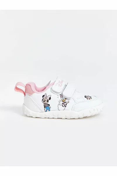 Bedrukte klittenband Minnie Mouse bedrukte babymeisje eerste stapschoenen