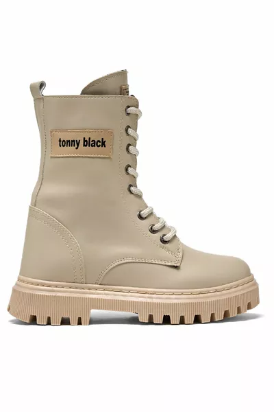 الفتيات البيج الحرارية وحيد الدانتيل متابعة أحذية طويلة