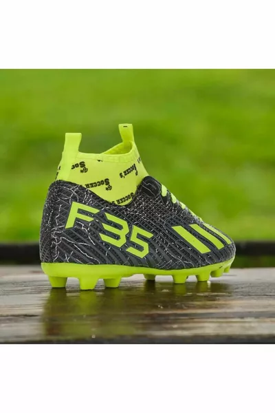 Super Mercury Studded Football Boots With Ankle Socks Adult Kids Sneakers