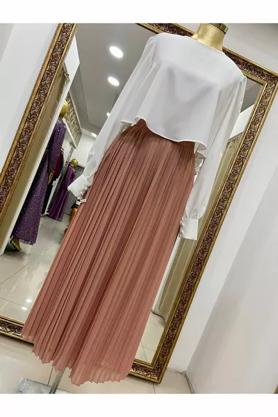 Шифон плисирана пола на прах