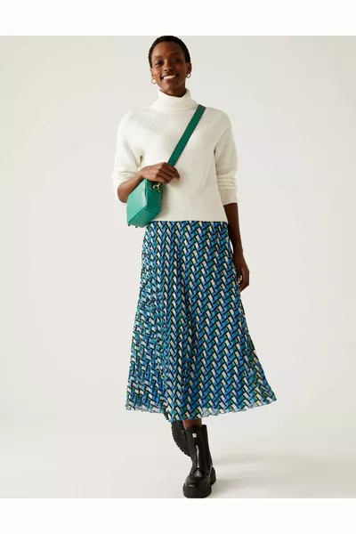 تنورة ميدي مفصلة مطوي