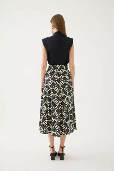 Patterned Midi Skirt