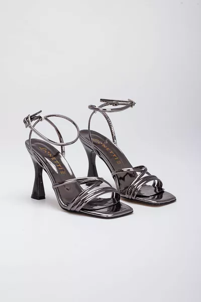 Tacchi alla caviglia platino da donna