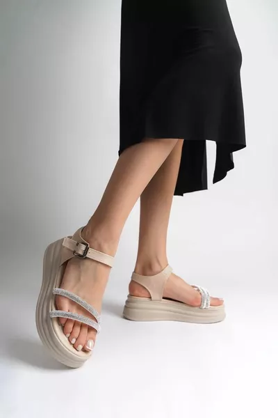 Zlohe سميكة مشبك الحجر شريط العظام وحيد المرأة كريم الصنادل