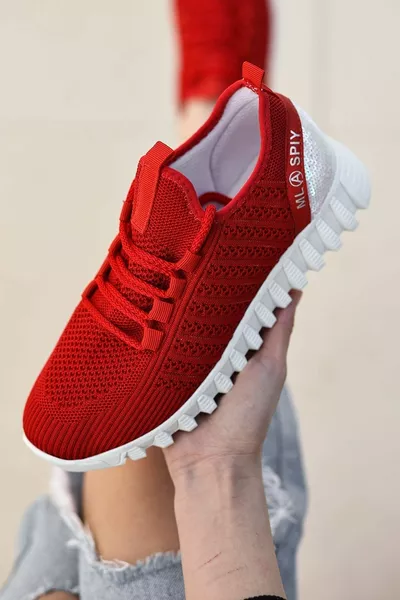 Dogi Кружево Детализированный Трикотаж Женские Кроссовки Красный