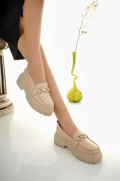 Padded Heel Nut Skin Women Shoes