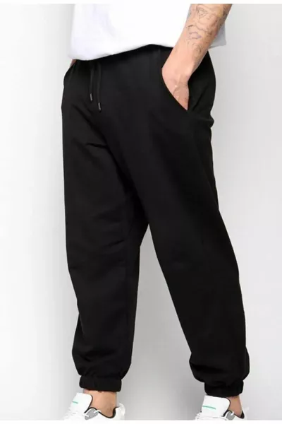 الرجال الأسود 2 الموضوع المطاط الساق عداء كبير الحجم بدلة رياضية أسفل