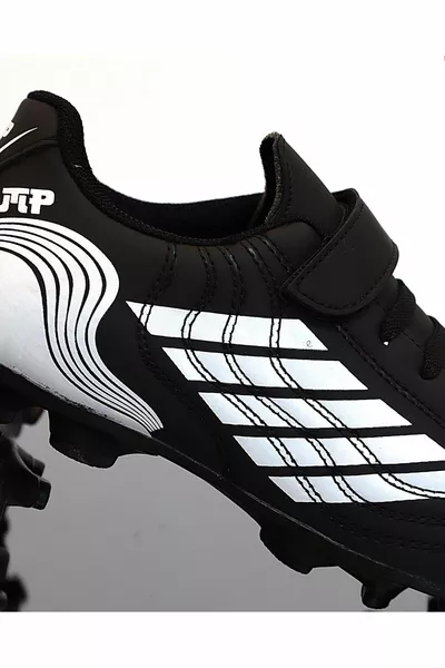 Kidessa  Детские футбольные бутсы с ремешками черные и белые