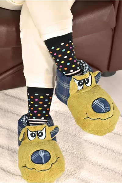 Унисекс карирани животни от полар Penduf Домашни ботуши