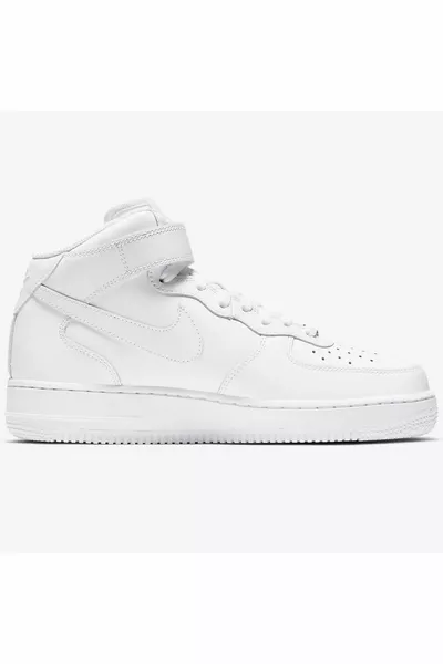 Air Force 1 Mid Leder Unisex Sneakers Echtleder Knöchel Casual Sneakers Weiß