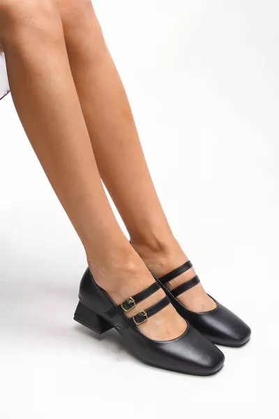 Iarwarin Damen Kurze Absätze  schwarzer Haut