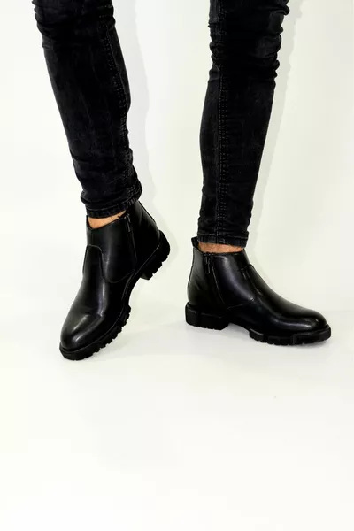 Rasgo مقاوم للماء البرد والدليل على الفراء داخل مضمونة الجلود للجنسين الشتاء سستة غير زلة الأحذية الوحيدة