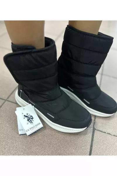 الولايات المتحدة بولو أسن نسائي أسود اللون الرياضة رث الفيلكرو أحذية الثلج الصوتية