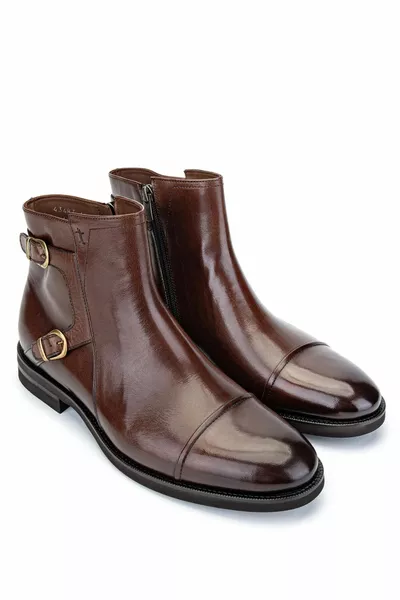 Мъжки ботуши от естествена кожа тен бивол