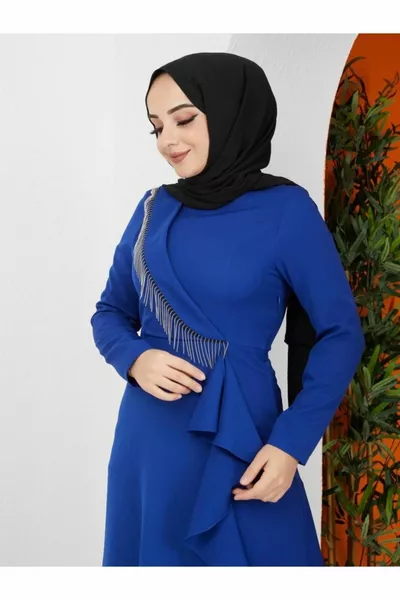 Damen Kette Detail Amine Abendkleid