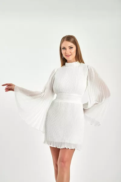 Geplooide zijdeachtige chiffon graduatie bruiloft avondjurk