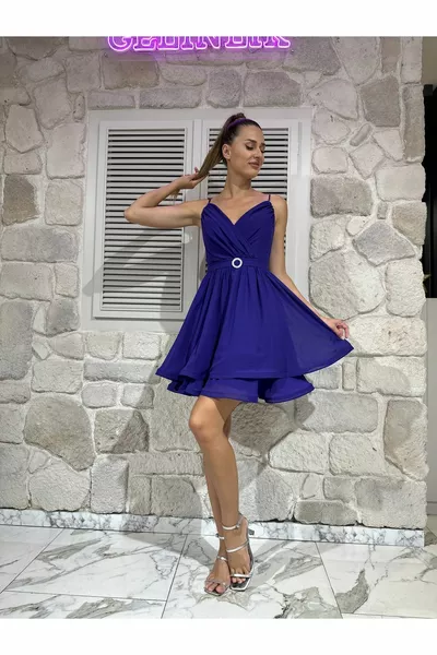 SHORT DRESS WITH ROPE STRAP BELT ELASON