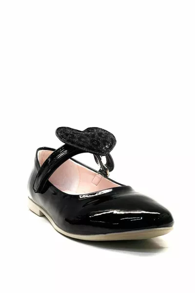  الفتيات العظام الأسود براءات الاختراع الجلود الباليه الشقق