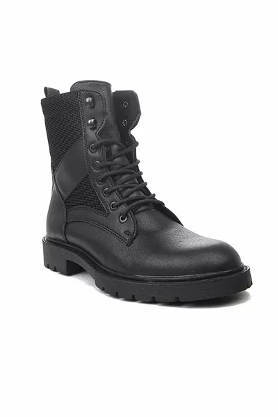 أحذية بريدية شتوية للرجال باللون الأسود مقاومة للماء 