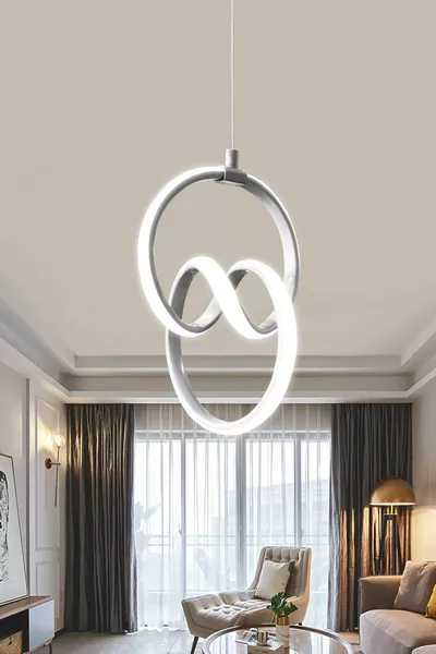 Modern Pendant Silver Frame White Light LED Chandelier, 1 Year Warranty LED Chandelier
