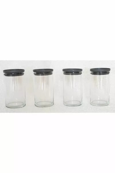 Breakfast  cc Storage Container Gray Lid Set of 4 