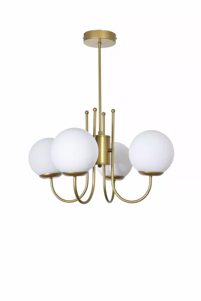 ثريا معلقة مكونة من 4 قطع لغرفة الطعام والمطبخ بتصميم عصري من زيرين، باللون الذهبي المعتق والزجاج الأبيض