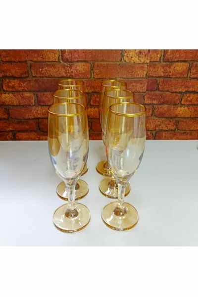 Lav 6-Personen Bistro Goldfarbenes Wasser-Glas für Kaffee, Honigfarben