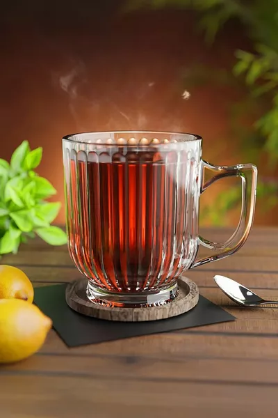 6 Adet Kristal Cam Kulplu Çay Nescafe Kupa Bardak Seti Takımı