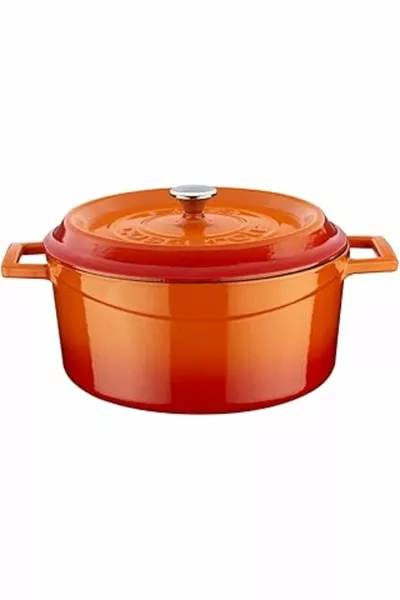 Trendy Ronde Gietijzeren Pan Diameter  cm Oranje