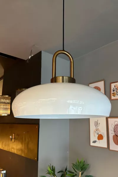 Estrela weiße Einzelpendelleuchte Antik-Look mit Schlosskopf Innenbeleuchtung Dekorative Küche Flur Café