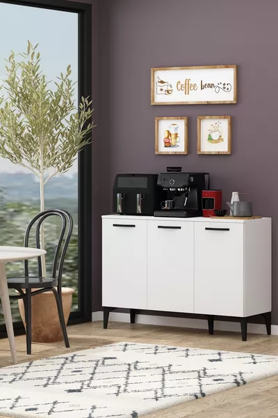 Angolo Caffè İva Mobile Multiuso con Dispensa Bianco