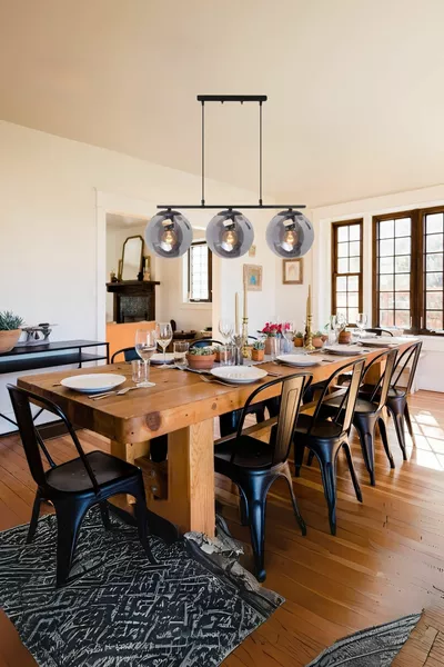 Roma Moderne Design Deckenleuchte mit Rauchglas, dreifach in Reihe