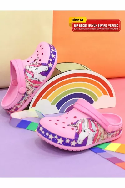 يونيكورن منقوشة الصليب الصيف البحر بركة الشاطئ اليومية الاطفال النعال