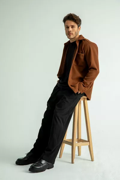 Мъжка зимна риза с редовна кройка