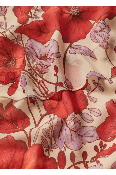 Jurk met ruches en bloemenprint