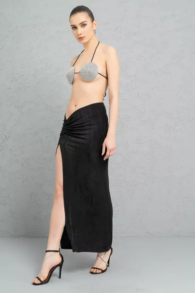 Maxi Skirt with Slit Detail