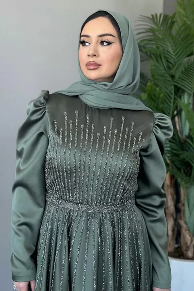 Erçin Abendkleid Khaki